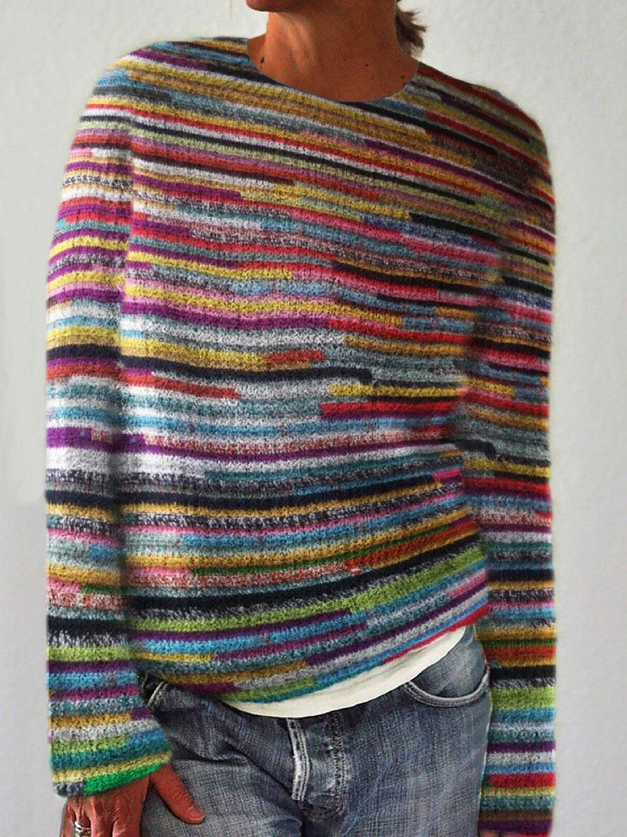 Nora™ | Einzigartiger gestreifter Langarmpullover