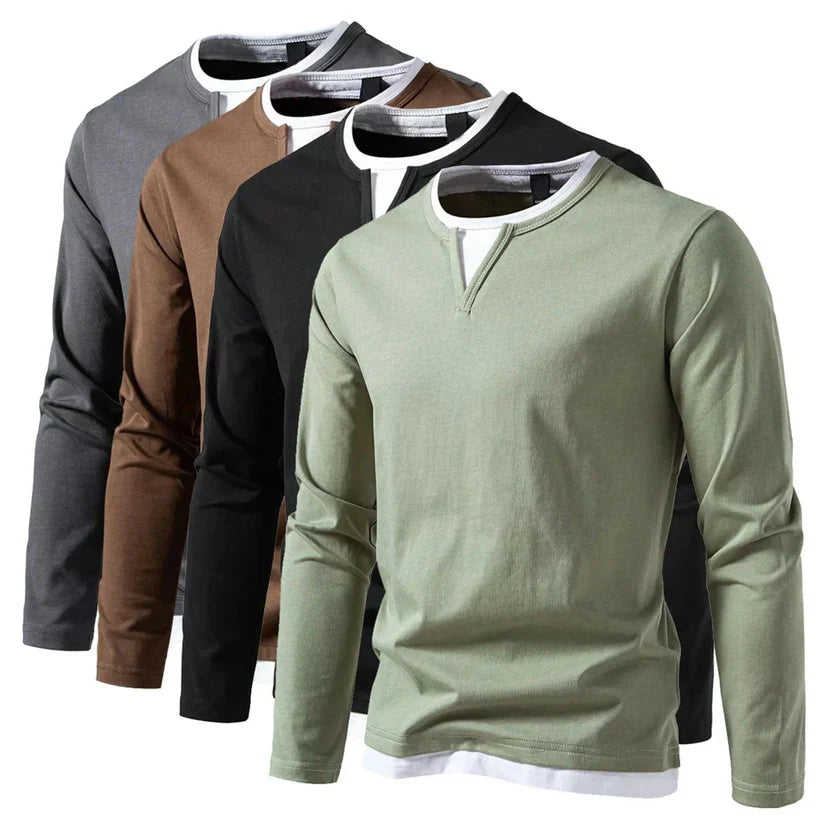 Francesco™ - Langarmshirt mit V-Ausschnitt