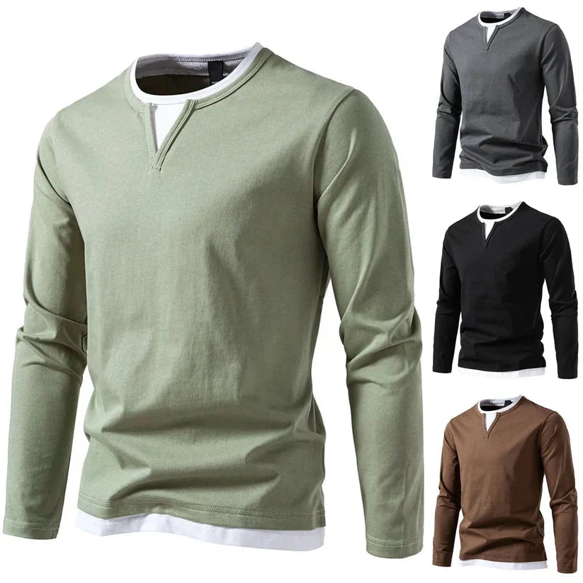 Francesco™ - Langarmshirt mit V-Ausschnitt