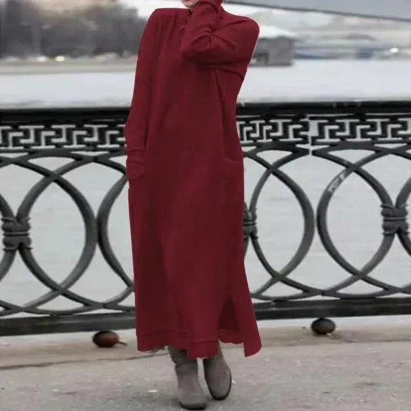 Doris™ Maxi-Kleid aus Wolle und Baumwolle