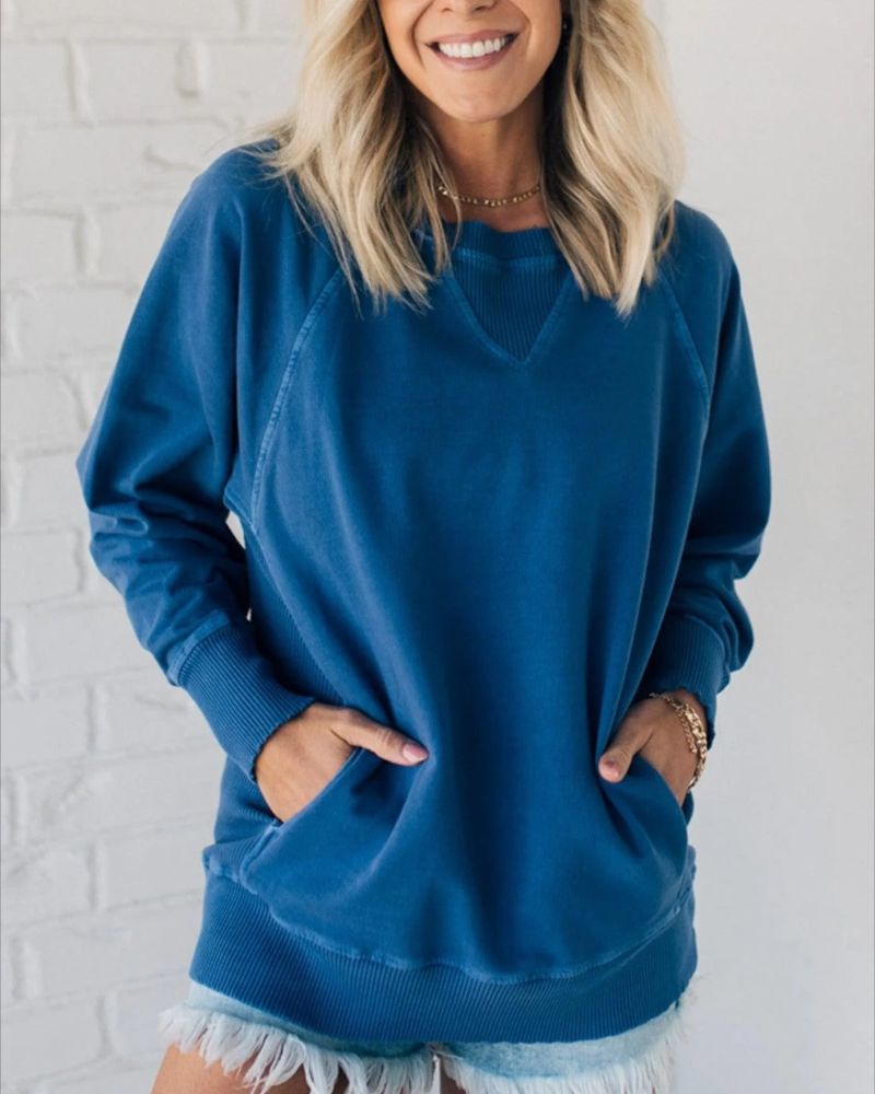 Daisy - Pullover mit Rippeneinsätzen und Taschen