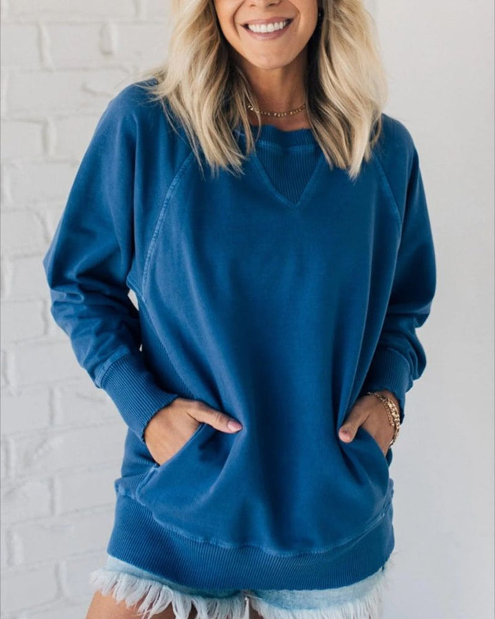 Daisy - Pullover mit Rippeneinsätzen und Taschen
