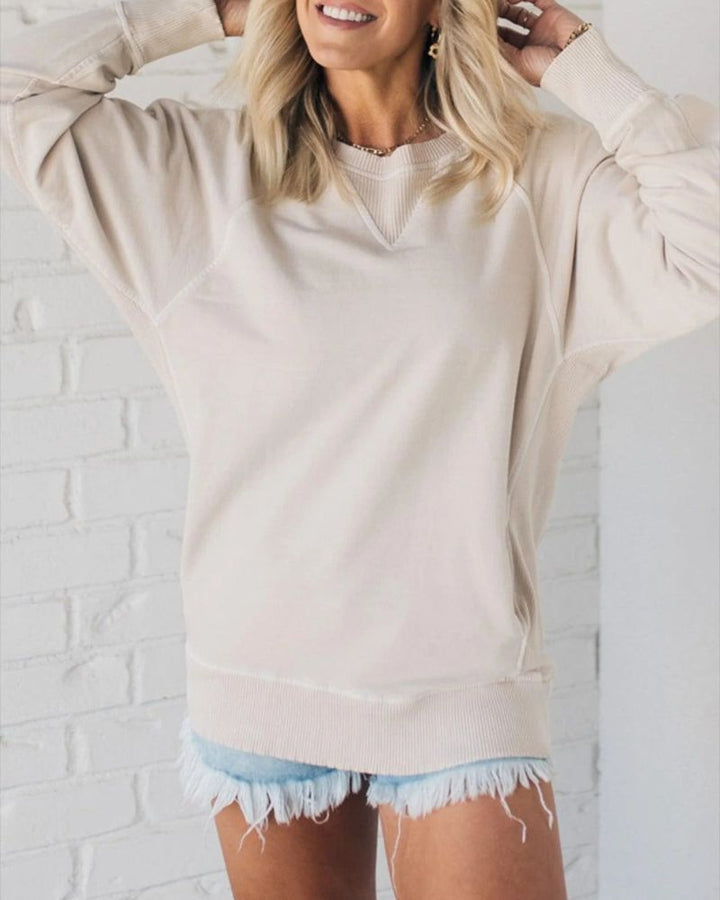 Daisy - Pullover mit Rippeneinsätzen und Taschen