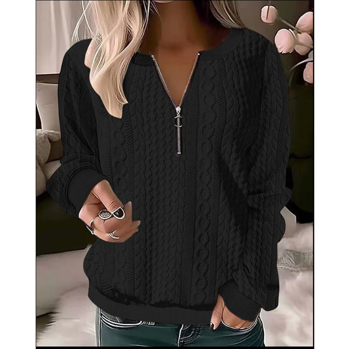 Unifarbenes Langarm-Sweater