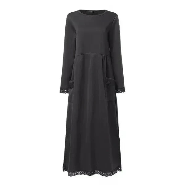Doris™ Maxi-Kleid aus Wolle und Baumwolle