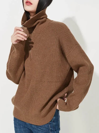 Luisa™ - Stylischer lockerer Pullover mit lockerem Reißverschluss