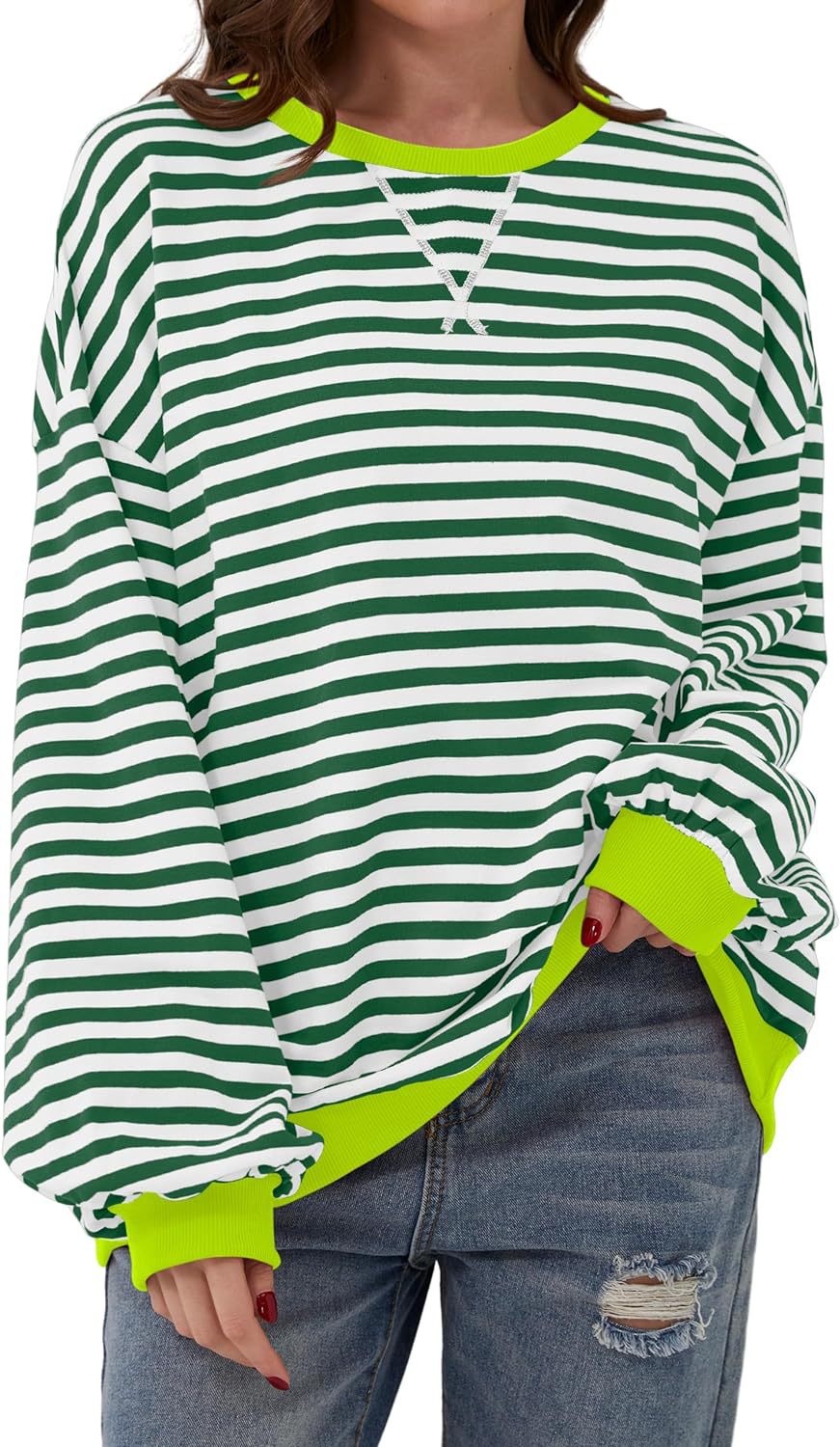 Keira™ | Lässiger, weit geschnittener Streifenpullover