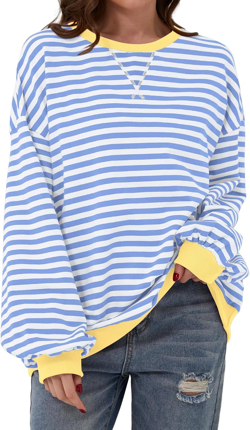 Keira™ | Lässiger, weit geschnittener Streifenpullover