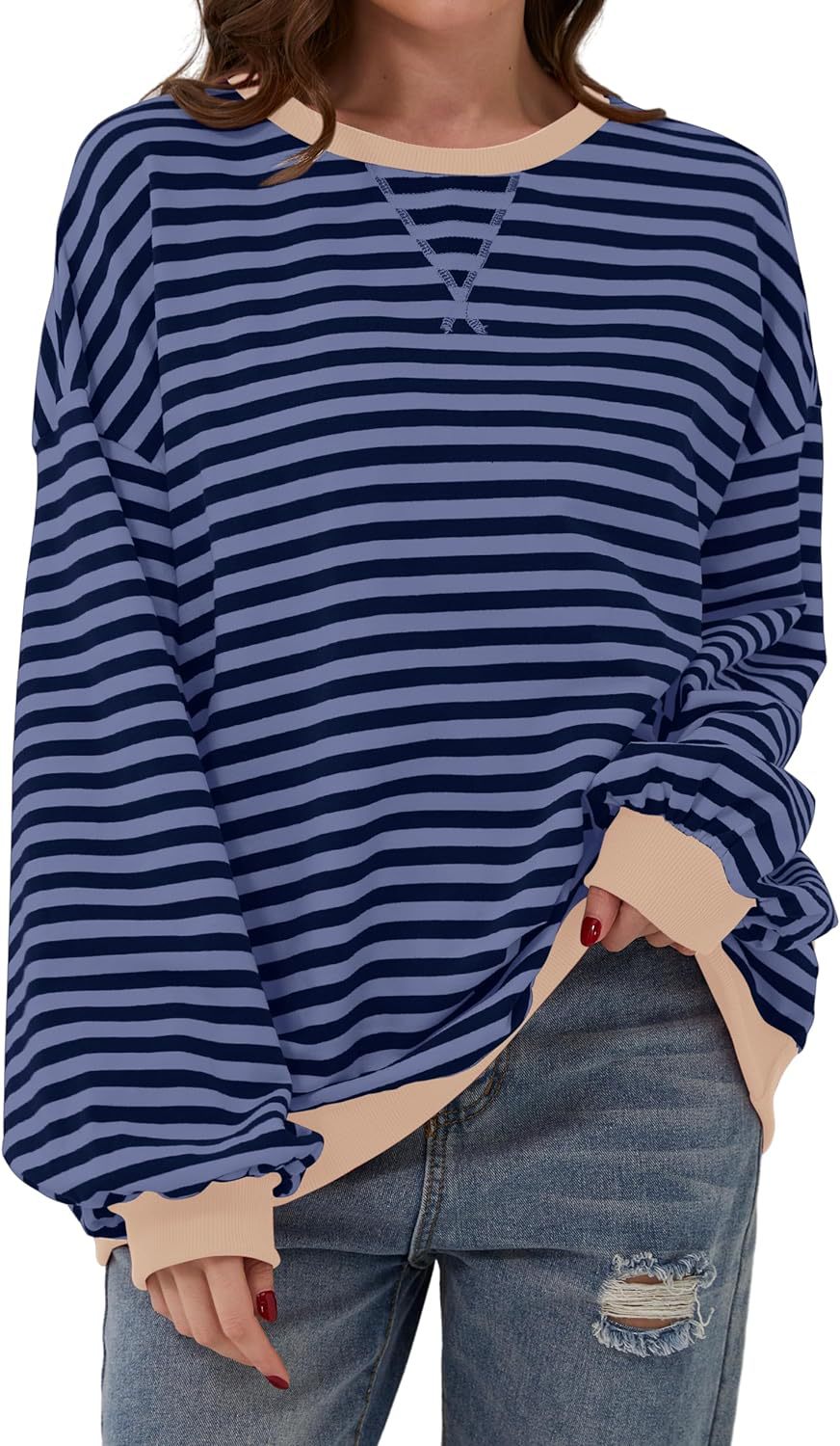 Keira™ | Lässiger, weit geschnittener Streifenpullover