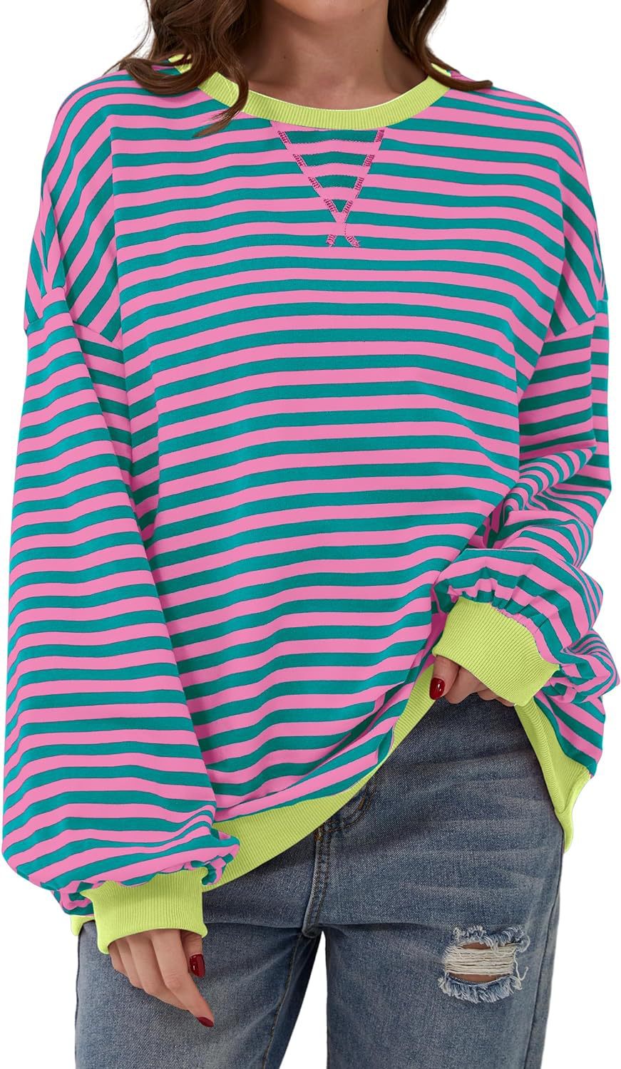 Keira™ | Lässiger, weit geschnittener Streifenpullover