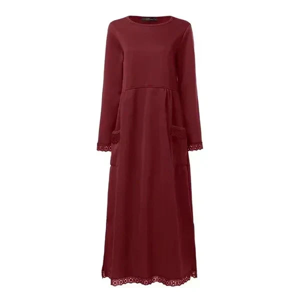 Doris™ Maxi-Kleid aus Wolle und Baumwolle