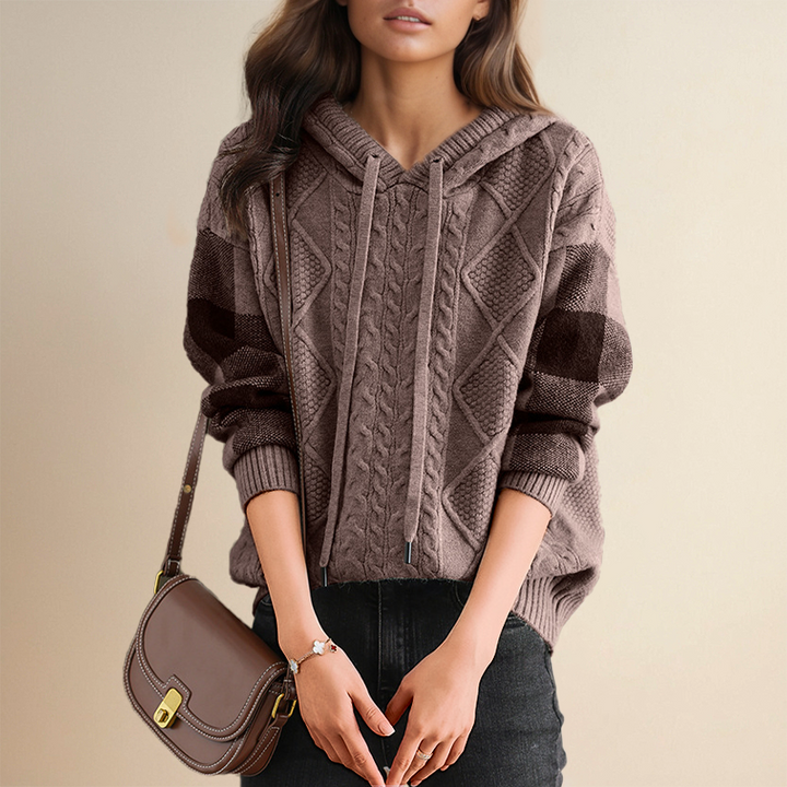 Leona | Jacquard-Pullover mit Kapuze