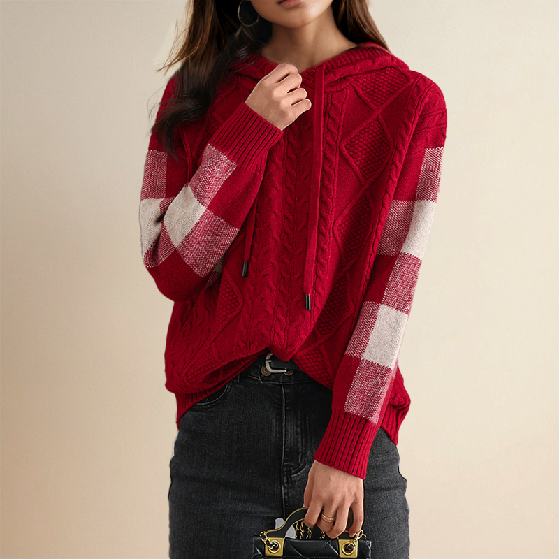 Leona | Jacquard-Pullover mit Kapuze
