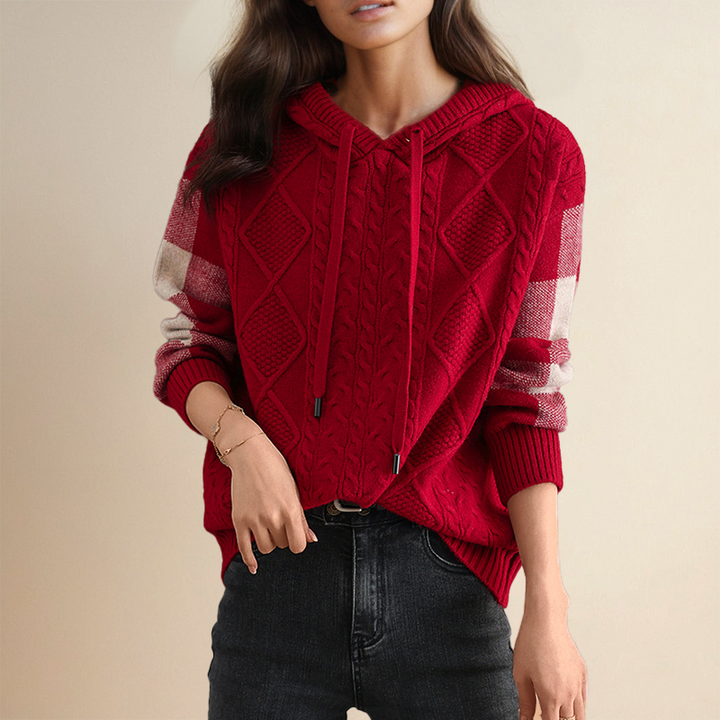 Leona | Jacquard-Pullover mit Kapuze