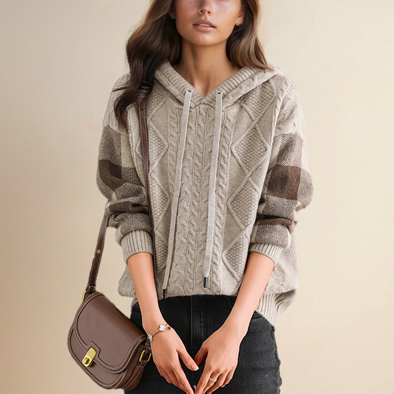 Leona | Jacquard-Pullover mit Kapuze
