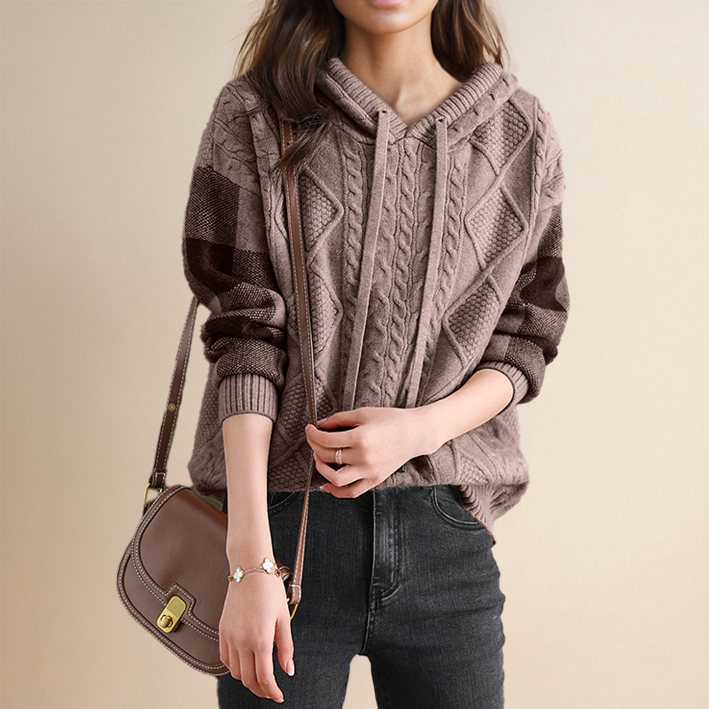Leona | Jacquard-Pullover mit Kapuze