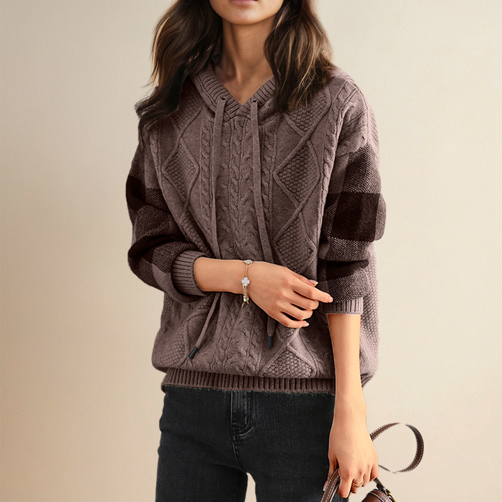Leona | Jacquard-Pullover mit Kapuze