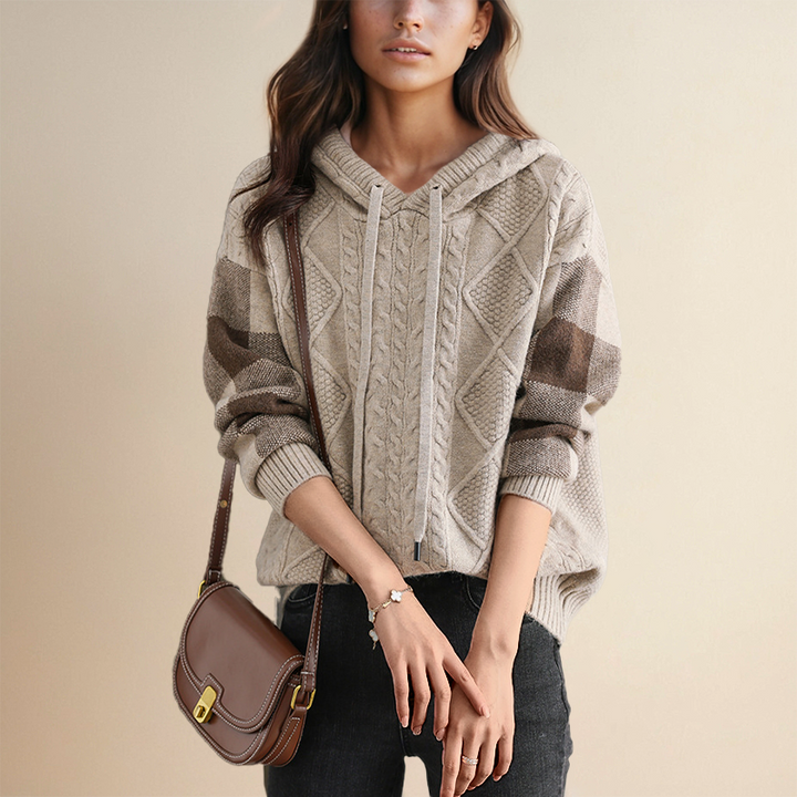 Leona | Jacquard-Pullover mit Kapuze