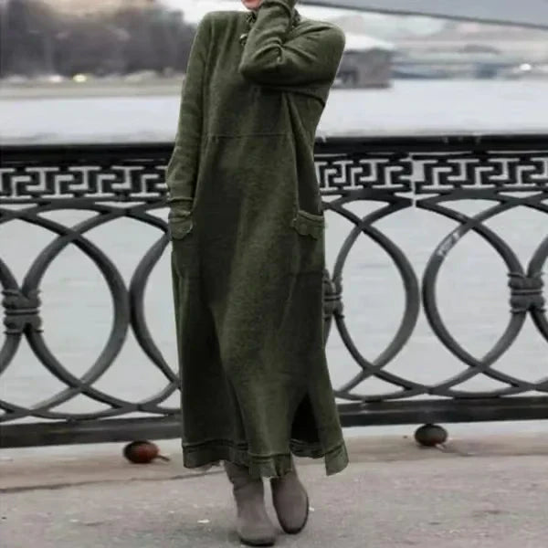 Doris™ Maxi-Kleid aus Wolle und Baumwolle