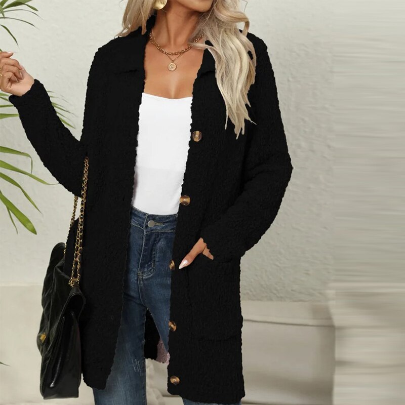Annele | Langer Cardigan mit Taschen